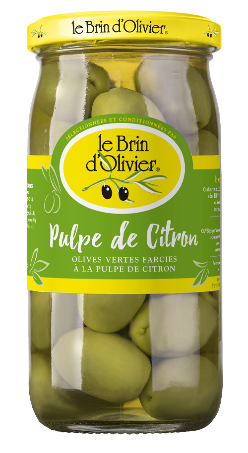 Olives vertes farcies à la pulpe de citron
