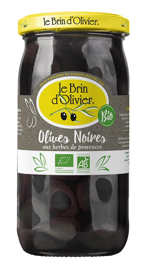 Olives noires biologiques aux herbes de Provence Olives noires biologiques aux herbes de Provence